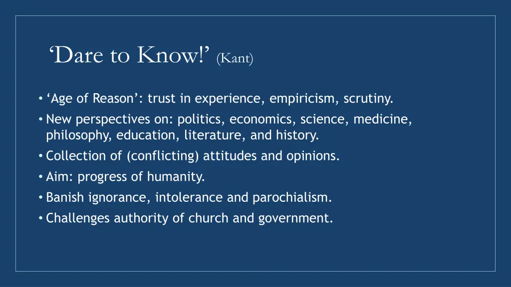 dare to know kant