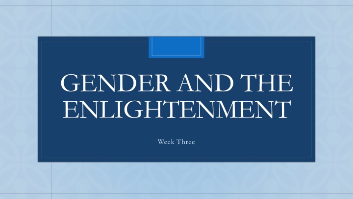 gender and the enlightenment