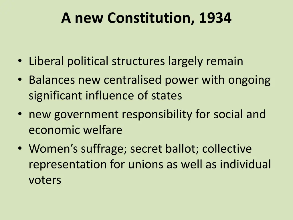 a new constitution 1934