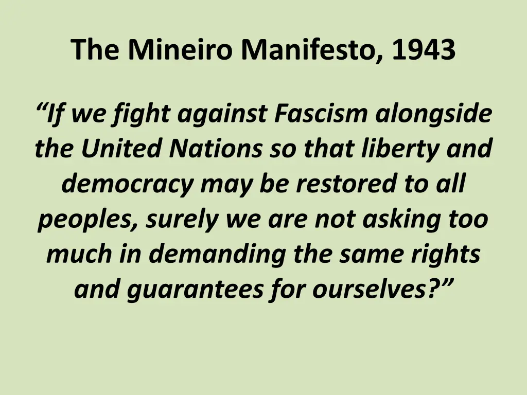 the mineiro manifesto 1943