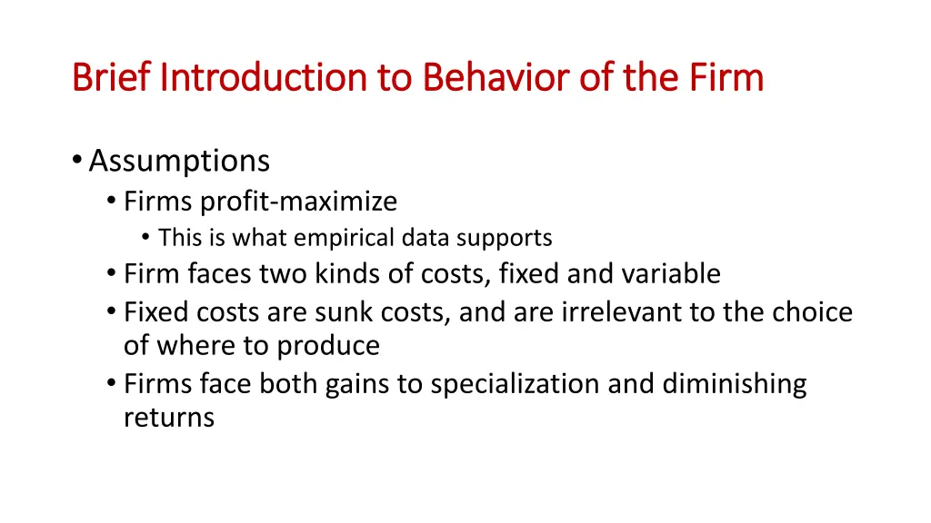 brief introduction to behavior of the firm brief