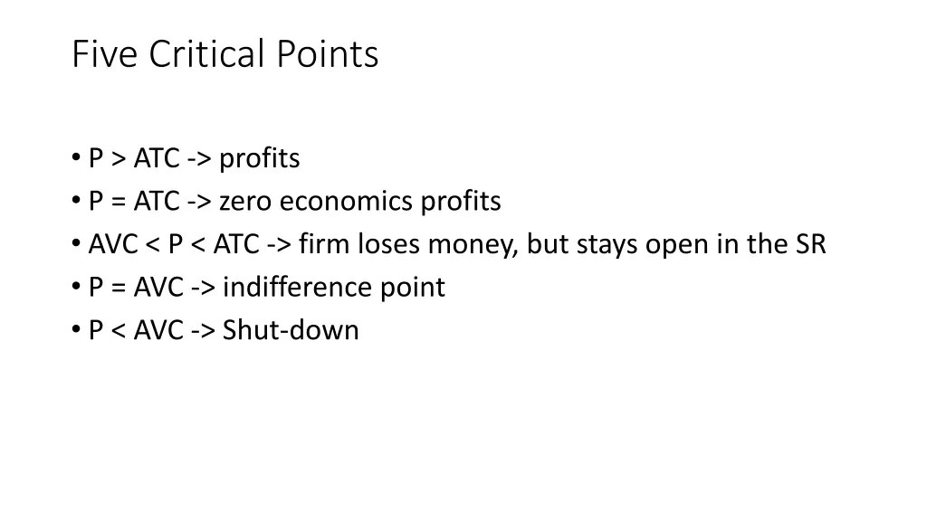 five critical points