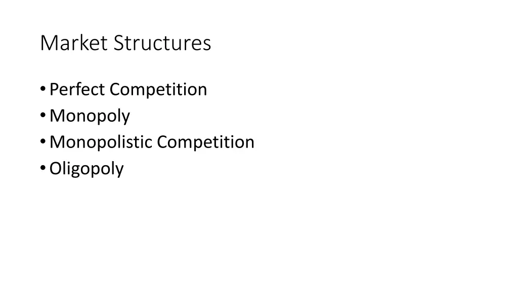 market structures