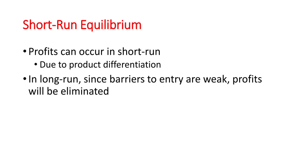 short short run equilibrium run equilibrium