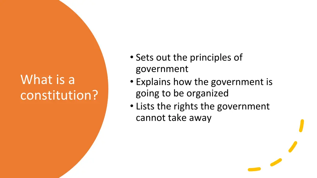 sets out the principles of government explains