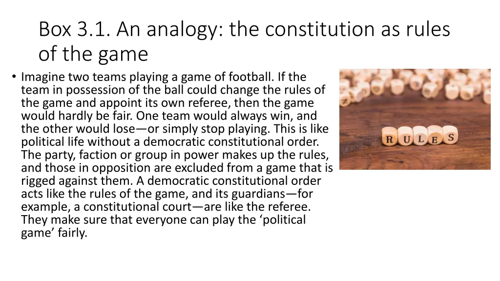 box 3 1 an analogy the constitution as rules