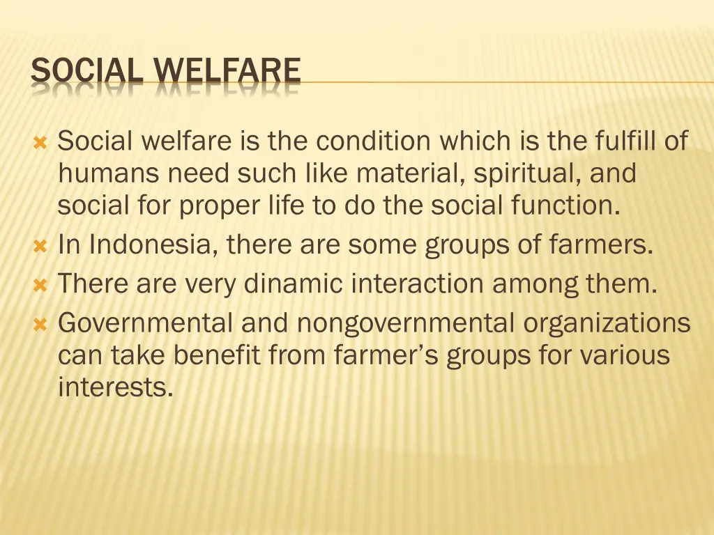 social welfare