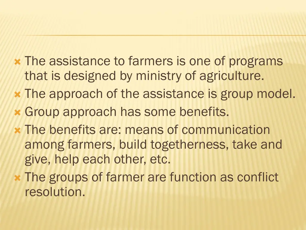 the assistance to farmers is one of programs that