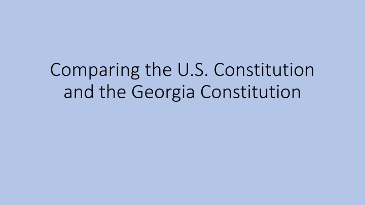 comparing the u s constitution and the georgia