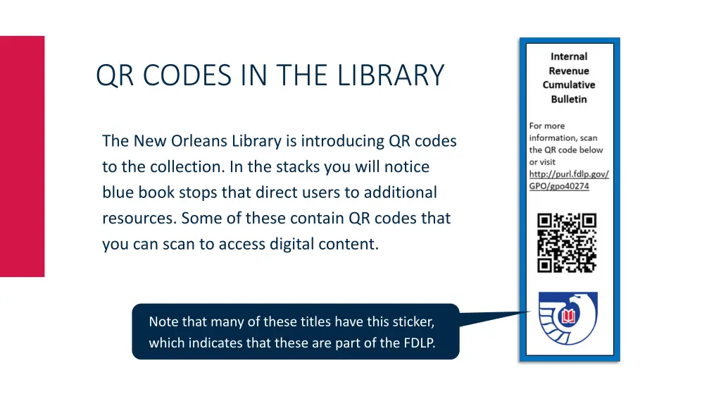 qr codes in the library