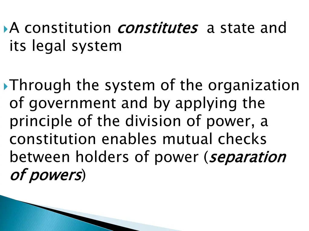 a constitution constitutes its legal system