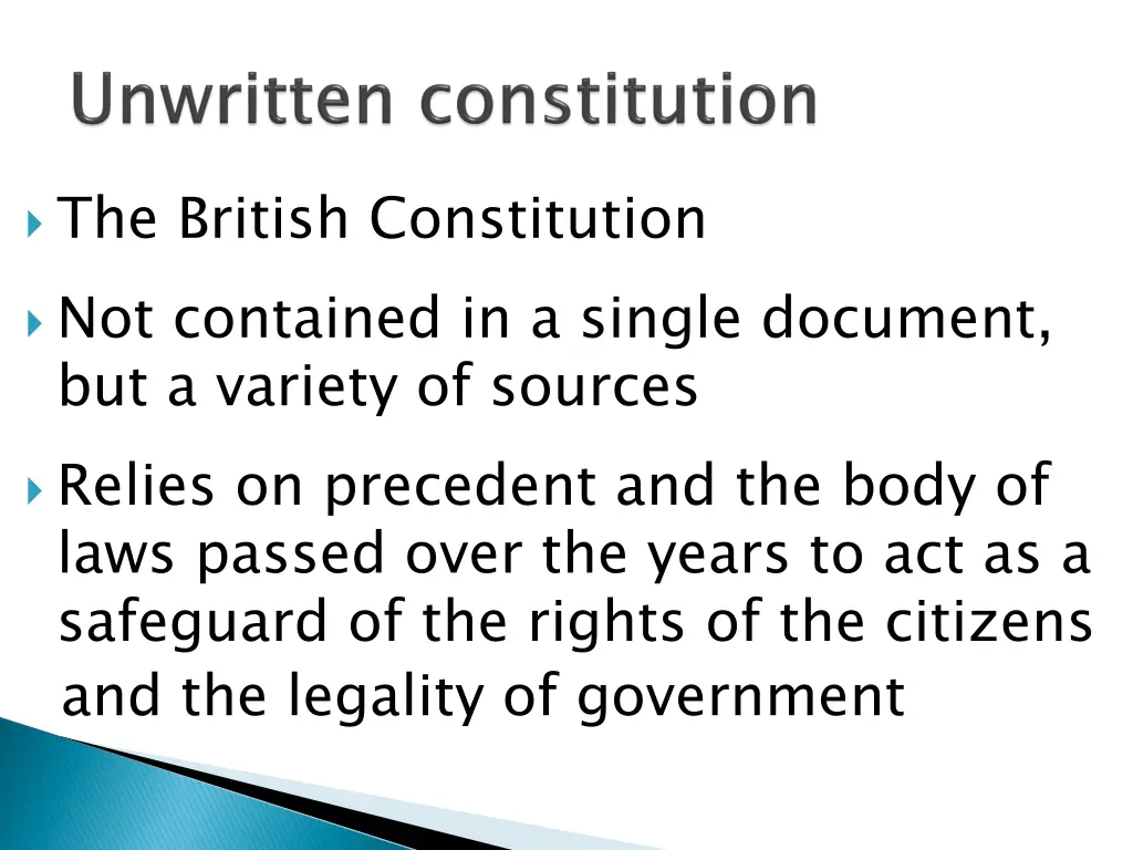 the british constitution not contained