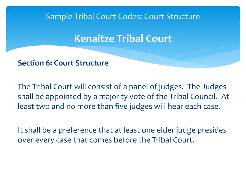 sample tribal court codes court structure