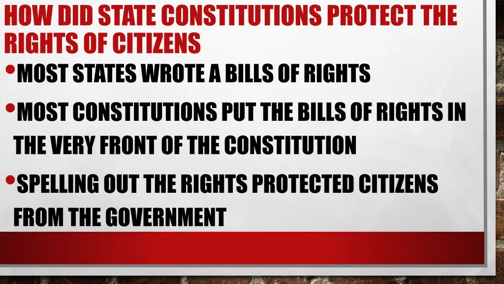 how did state constitutions protect the rights