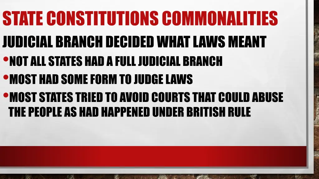 state constitutions commonalities judicial branch