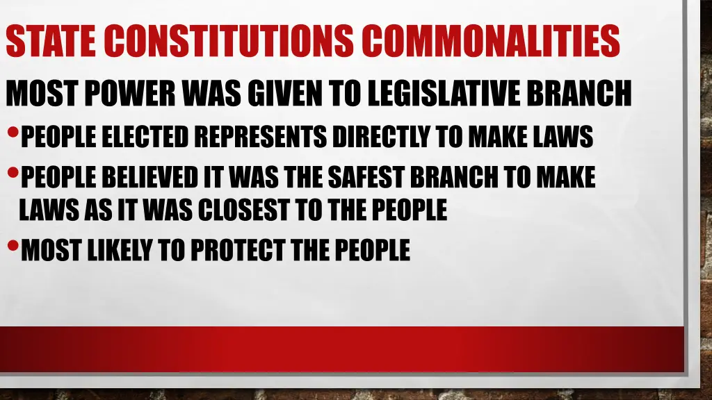 state constitutions commonalities most power