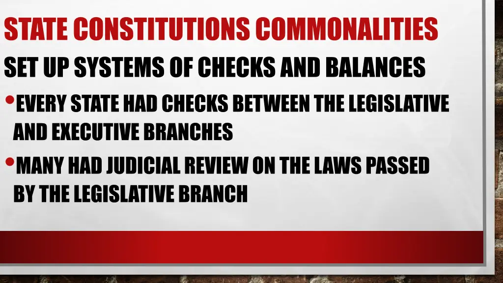 state constitutions commonalities set up systems