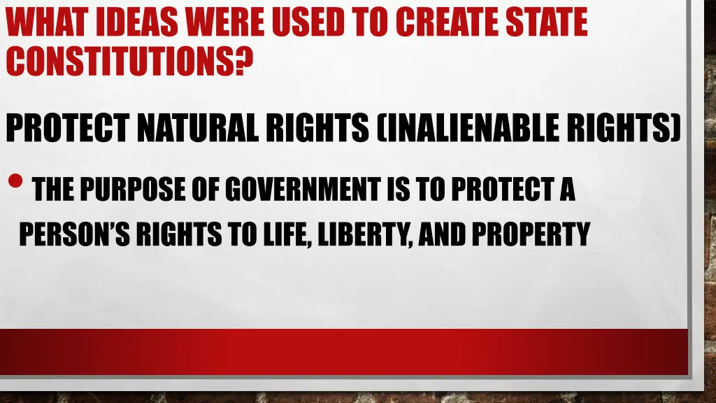 what ideas were used to create state constitutions