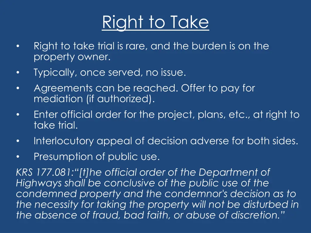 right to take