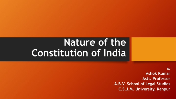 nature of the constitution of india