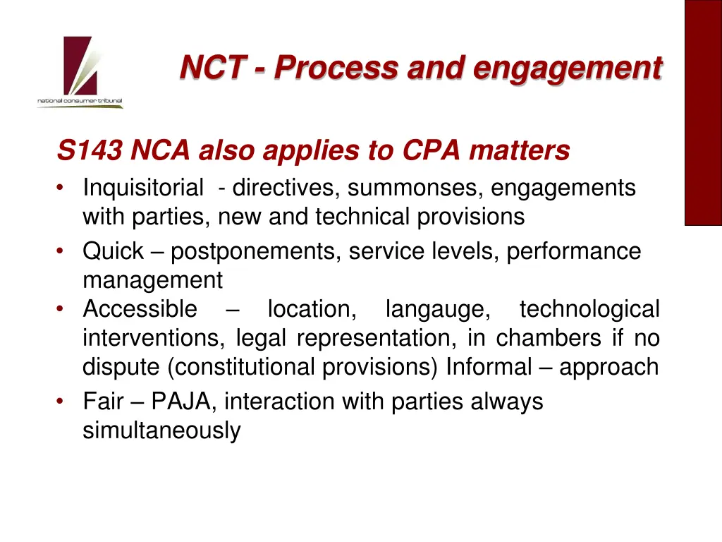 nct process and engagement