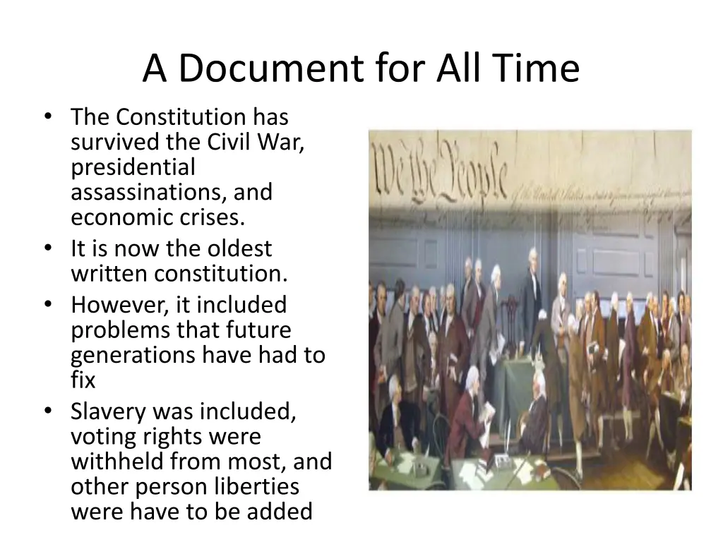 a document for all time the constitution