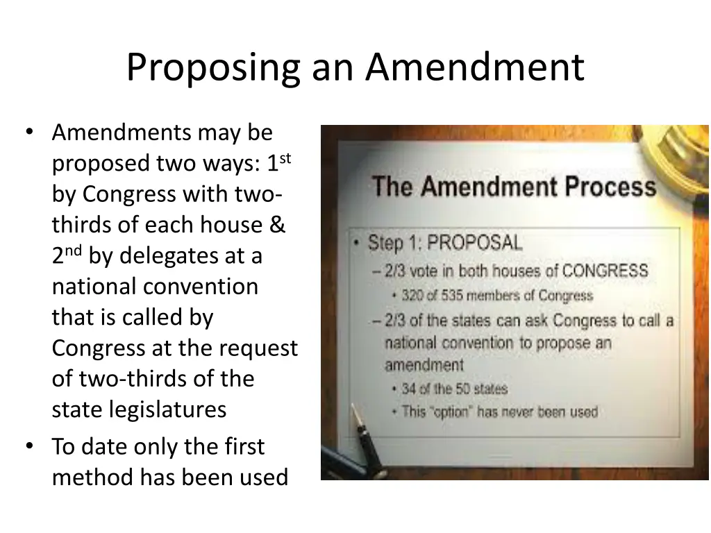 proposing an amendment