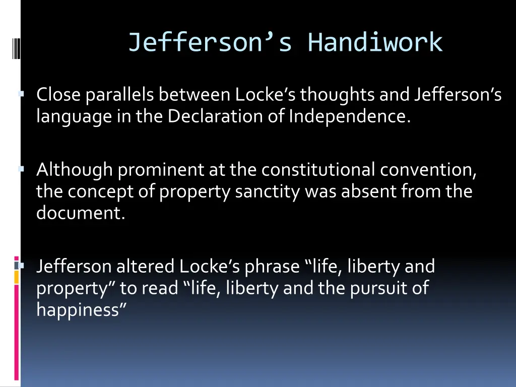 jefferson s handiwork