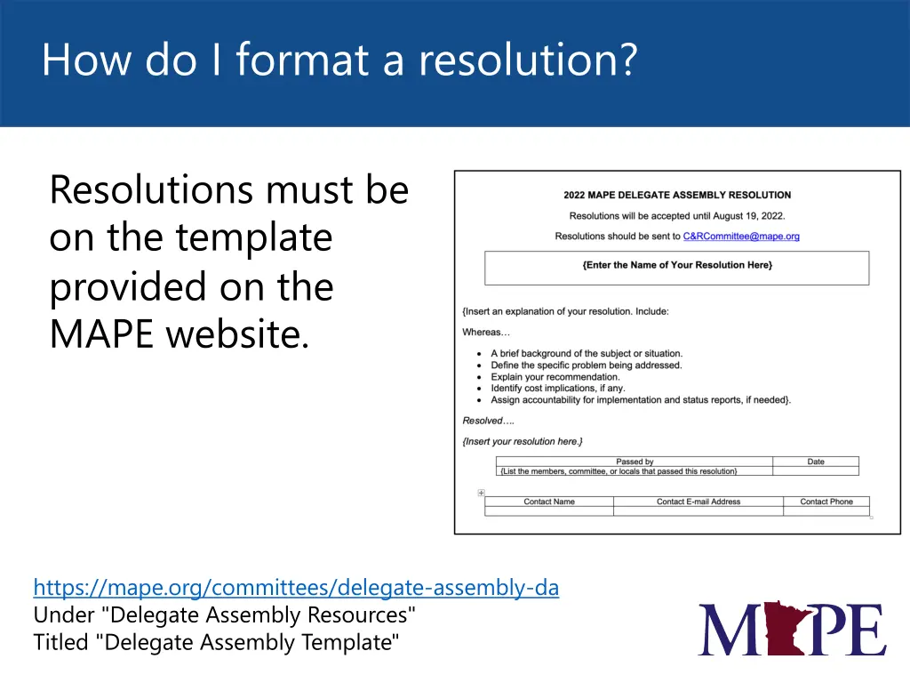 how do i format a resolution 1