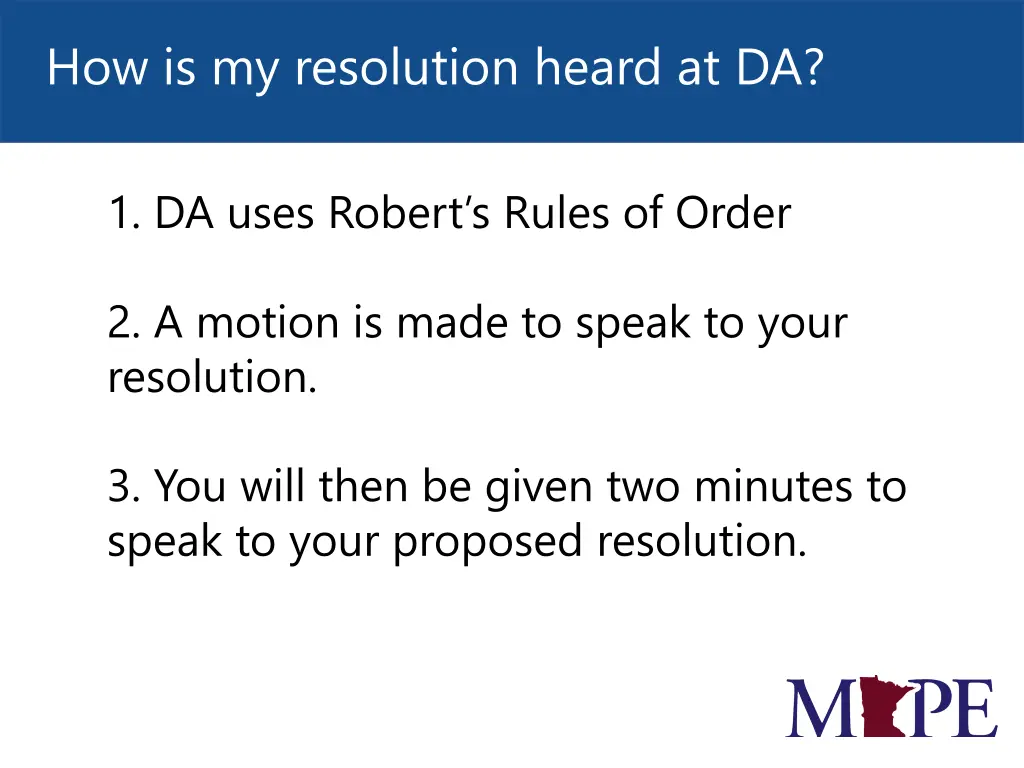 how is my resolution heard at da 1