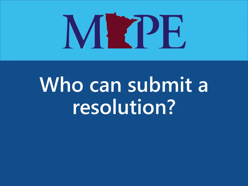 who can submit a resolution