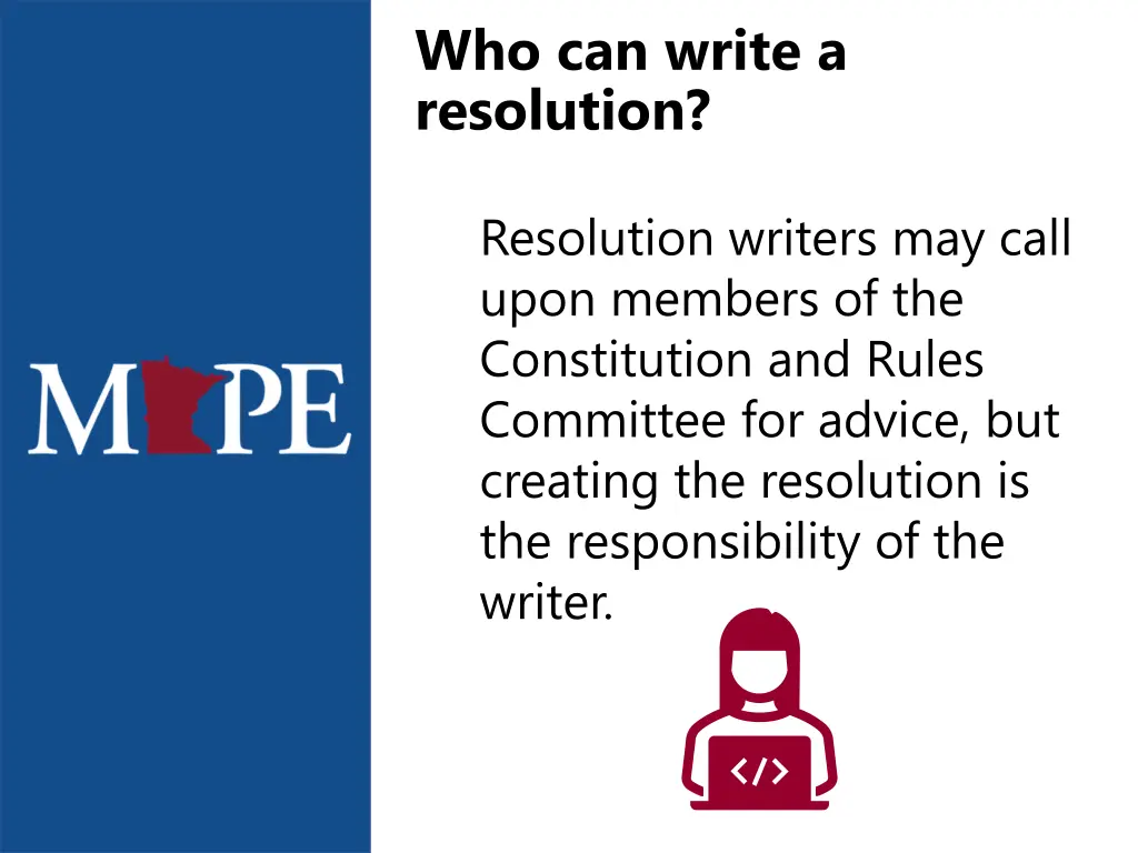 who can write a resolution 1