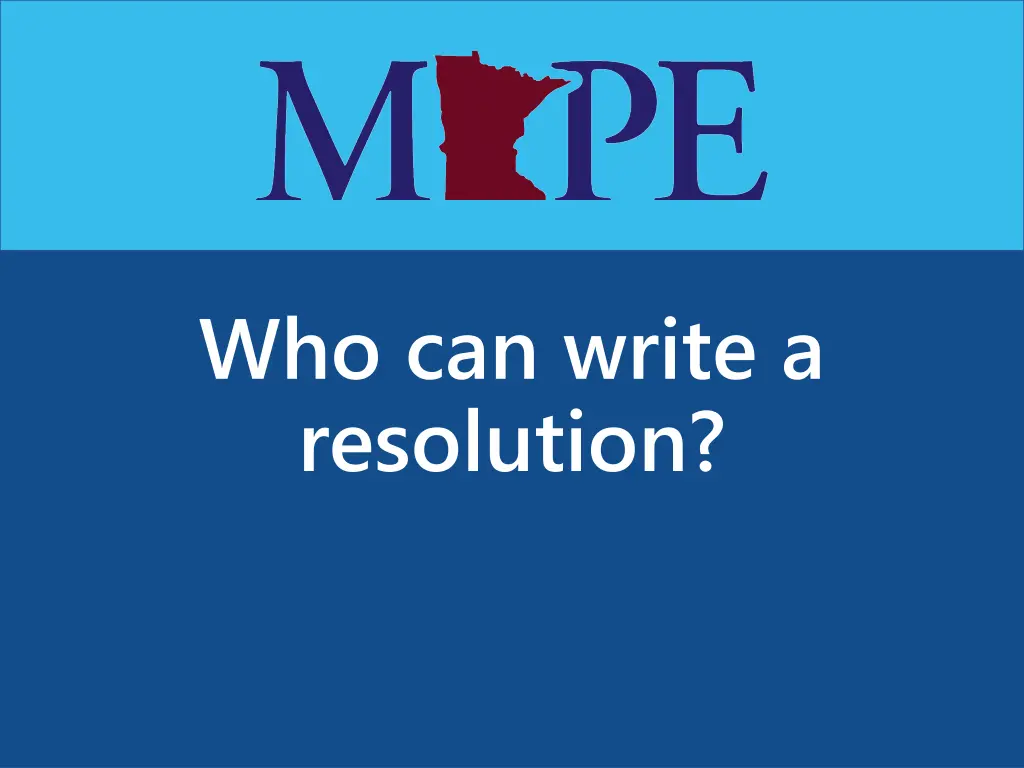 who can write a resolution