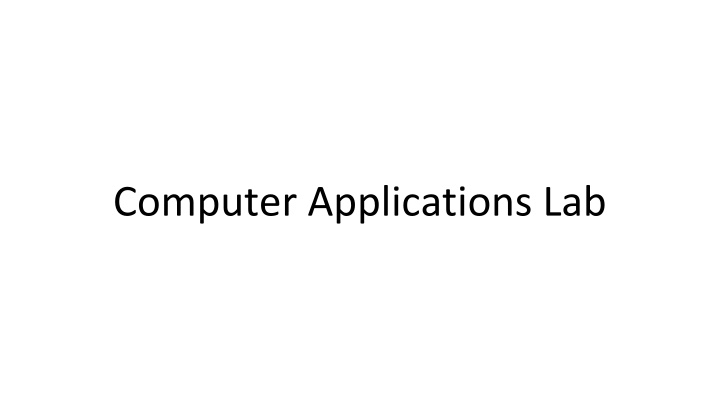 computer applications lab