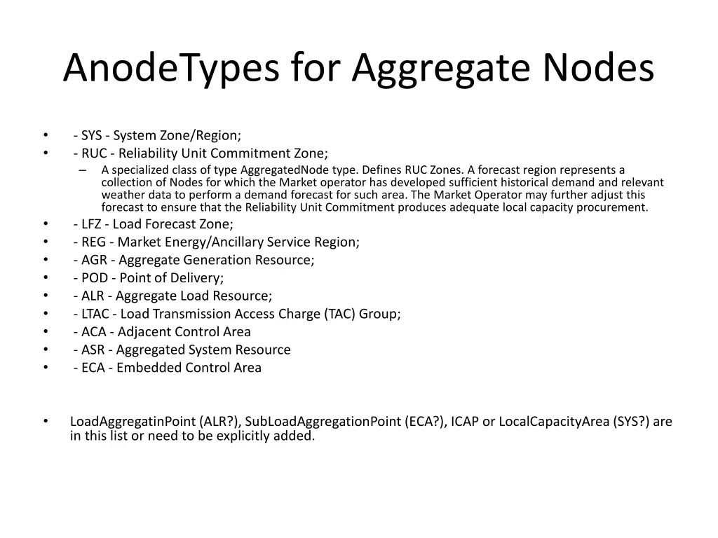 anodetypes for aggregate nodes