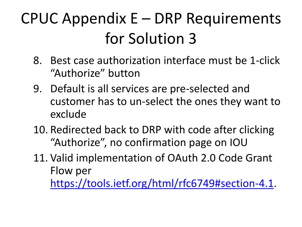 cpuc appendix e drp requirements for solution 3 1