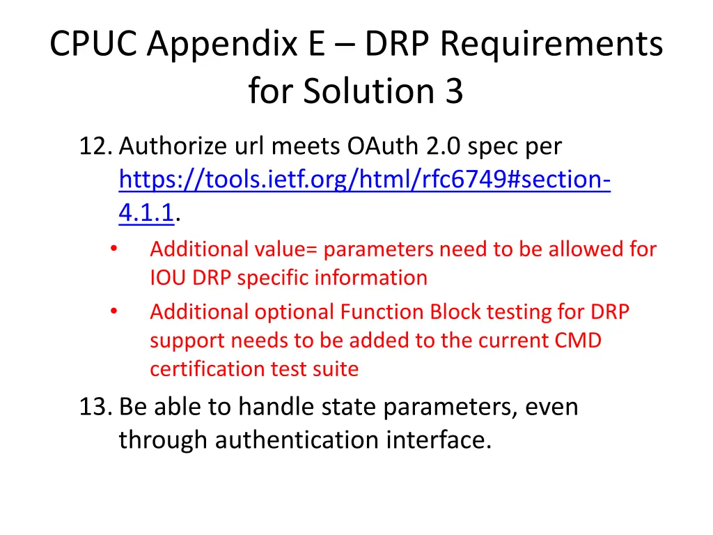 cpuc appendix e drp requirements for solution 3 2