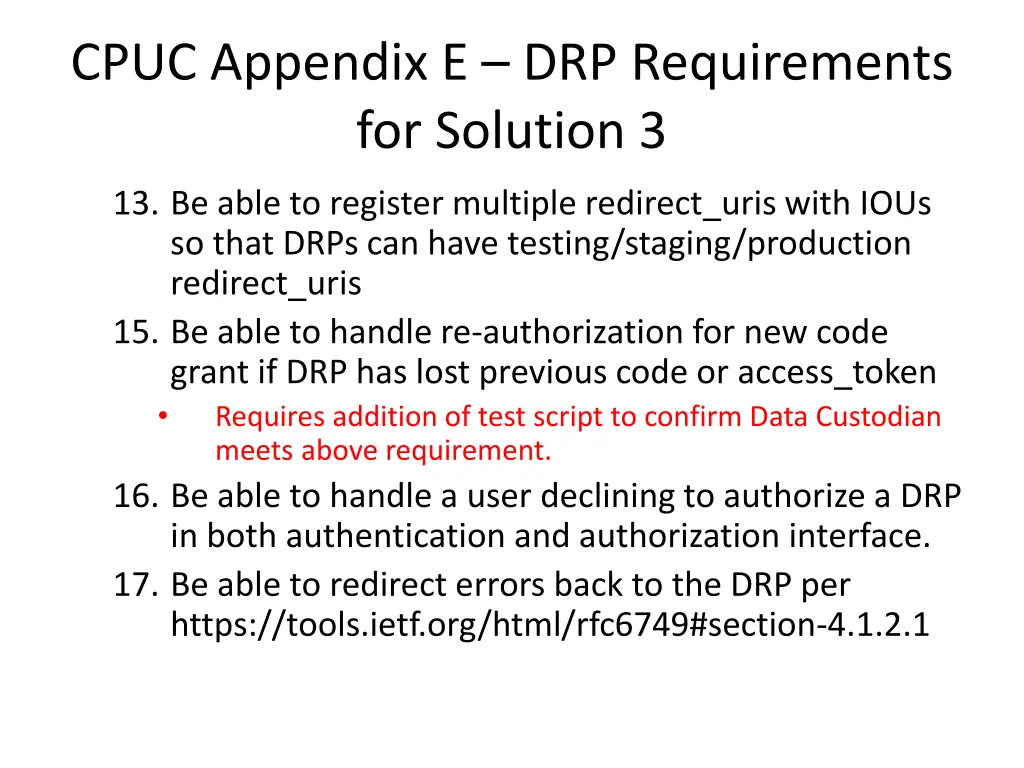 cpuc appendix e drp requirements for solution 3 3