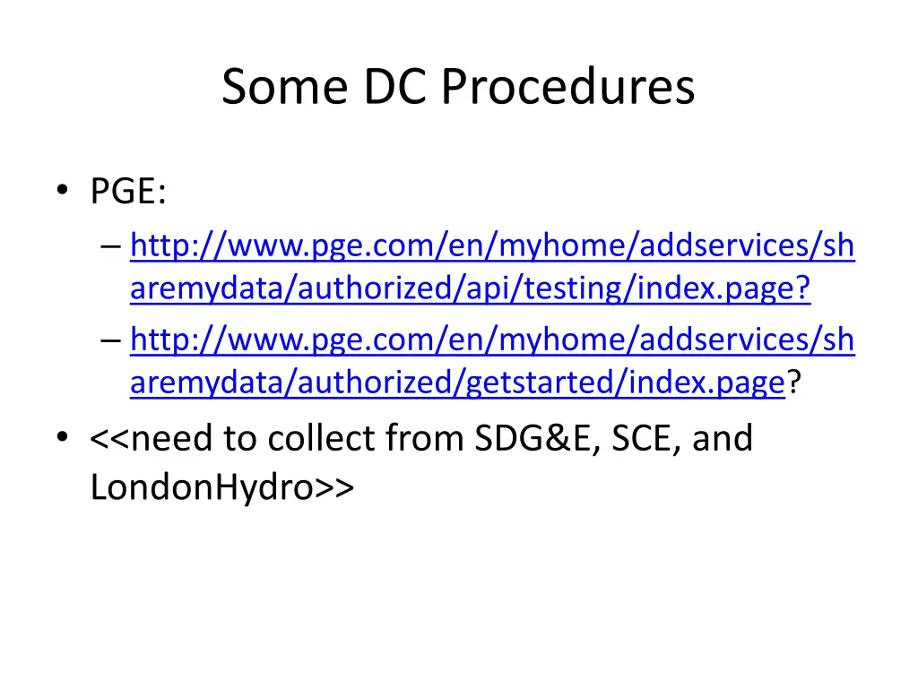 some dc procedures