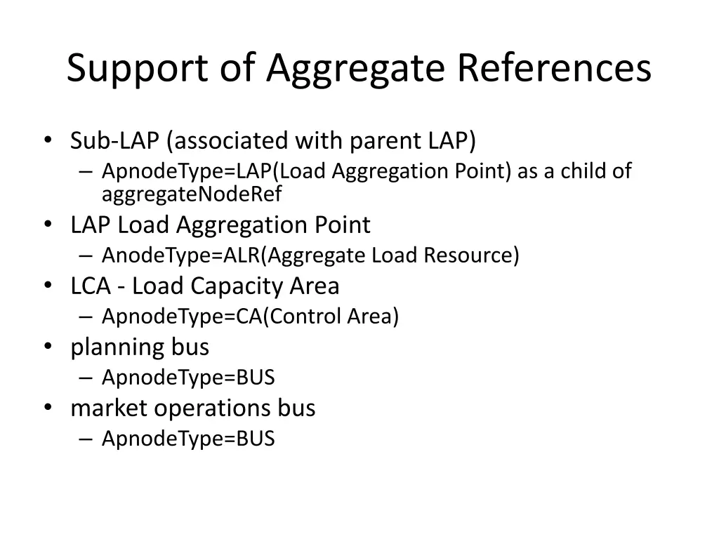 support of aggregate references