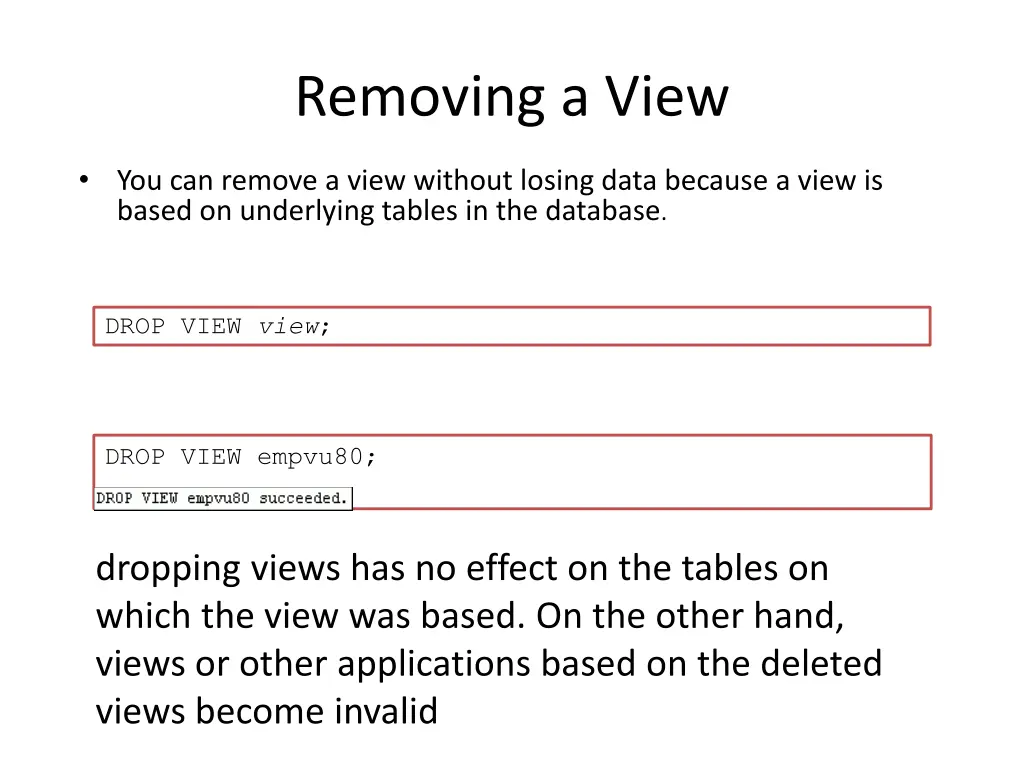 removing a view