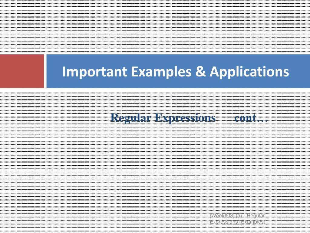 important examples applications