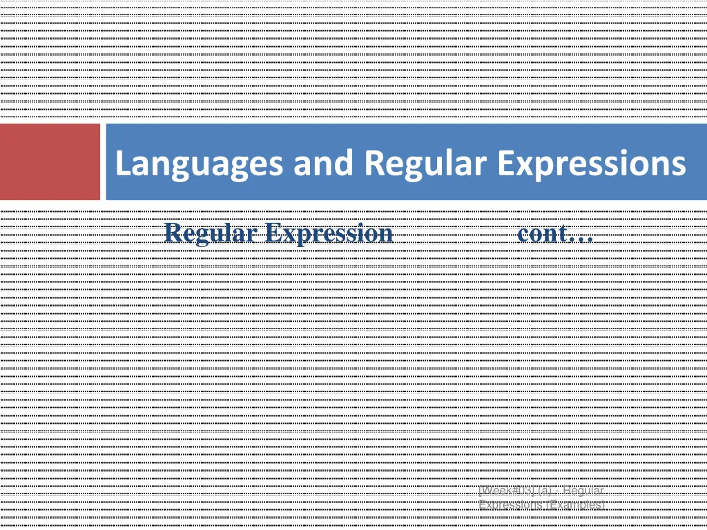 languages and regular expressions