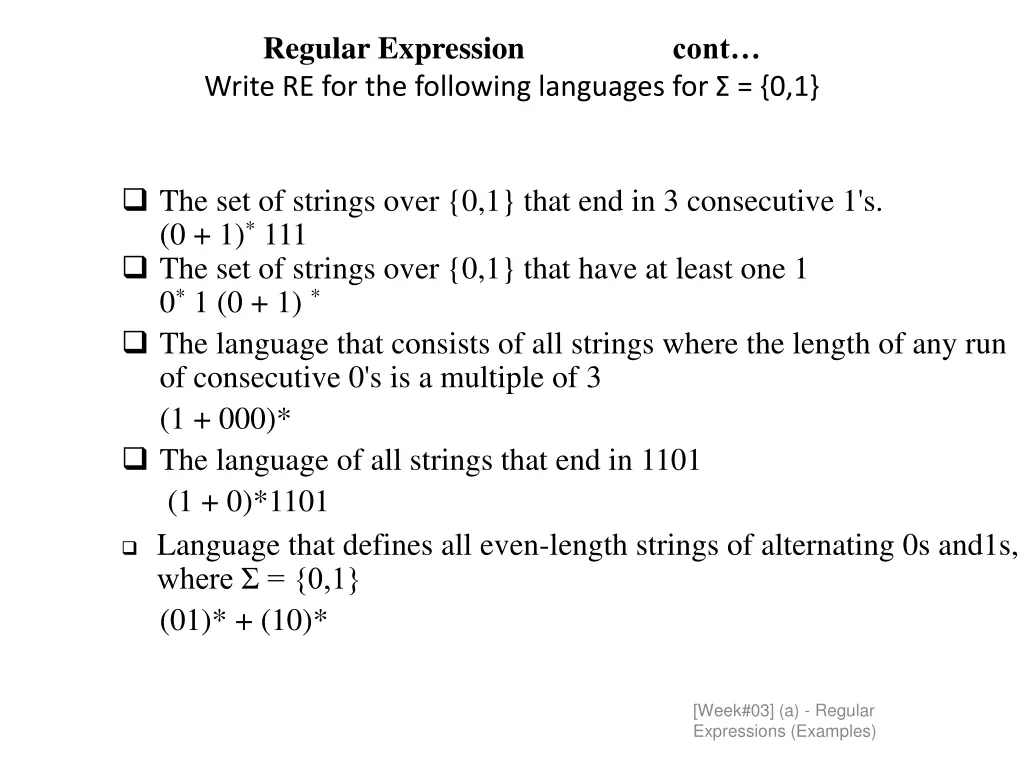 regular expression write re for the following