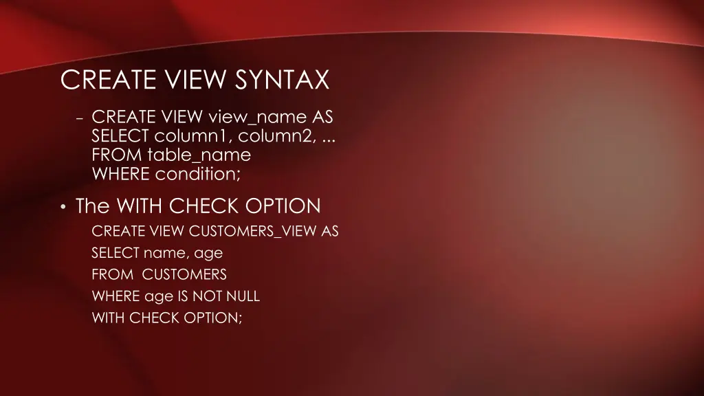 create view syntax