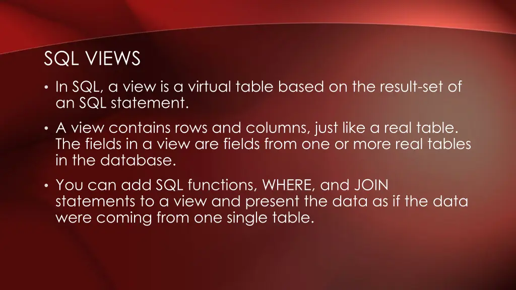 sql views