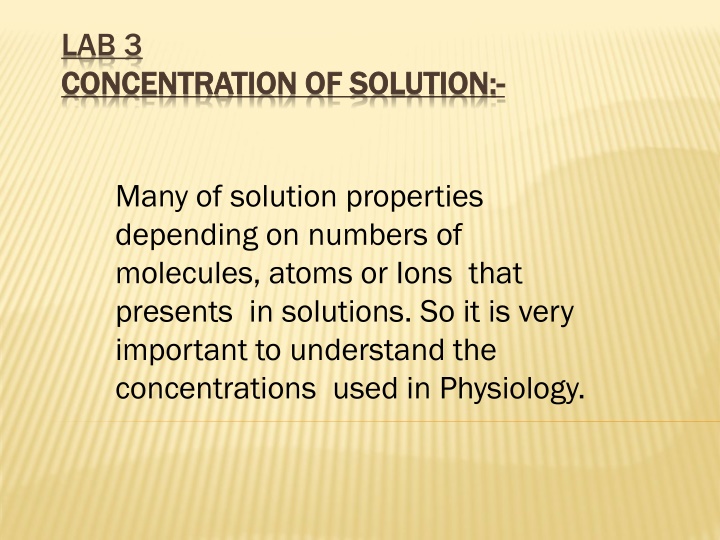 lab 3 concentration of solution concentration