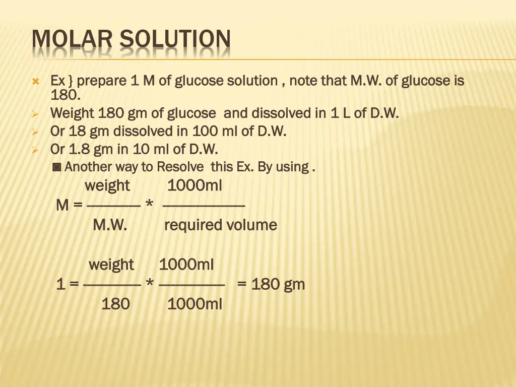 molar solution 1