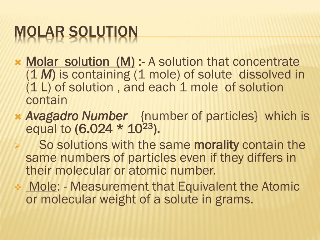 molar solution