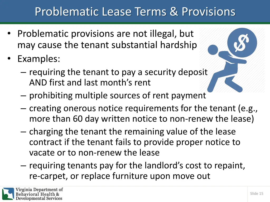 problematic lease terms provisions